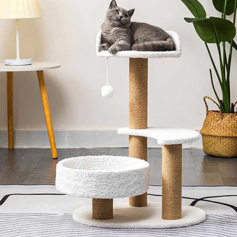 Puesto para escalar gato balacoo 7cm diámetro 30cm madera sólida miniatura 4