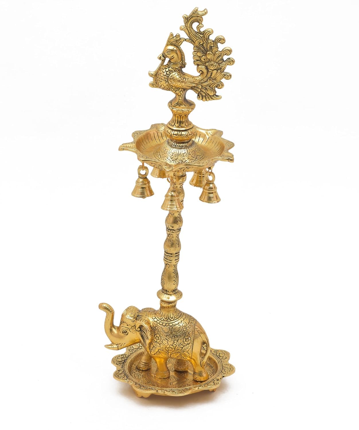Peacock Samai Diya Set - Elegant Home Decor -5