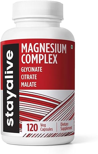 Miniatura 1 de STAY ALIVE Suplemento complejo triple de magnesio de 500 mg, glicinato quelado, citrato y malato en polvo, magnesio de alta absorción para mujeres y