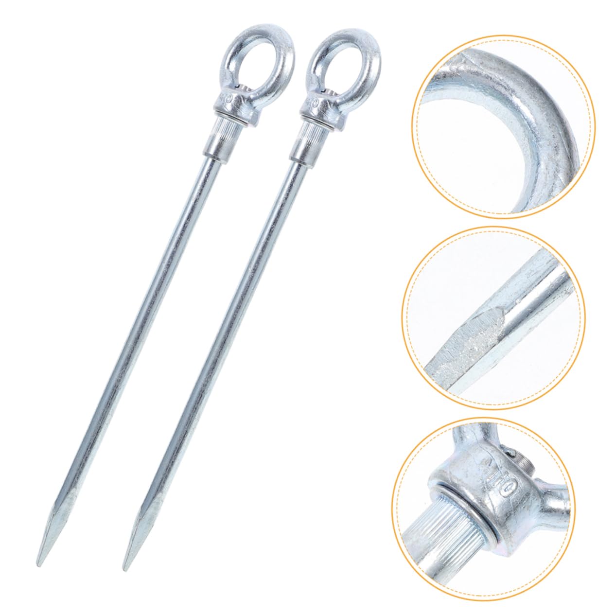 VICASKY 4 piquetas para tienda de campaña: piquetas para tienda de campaña, clavos de metal robustos para tiendas de campaña y lonas, resistentes al viento para un anclaje seguro, ideal para el
