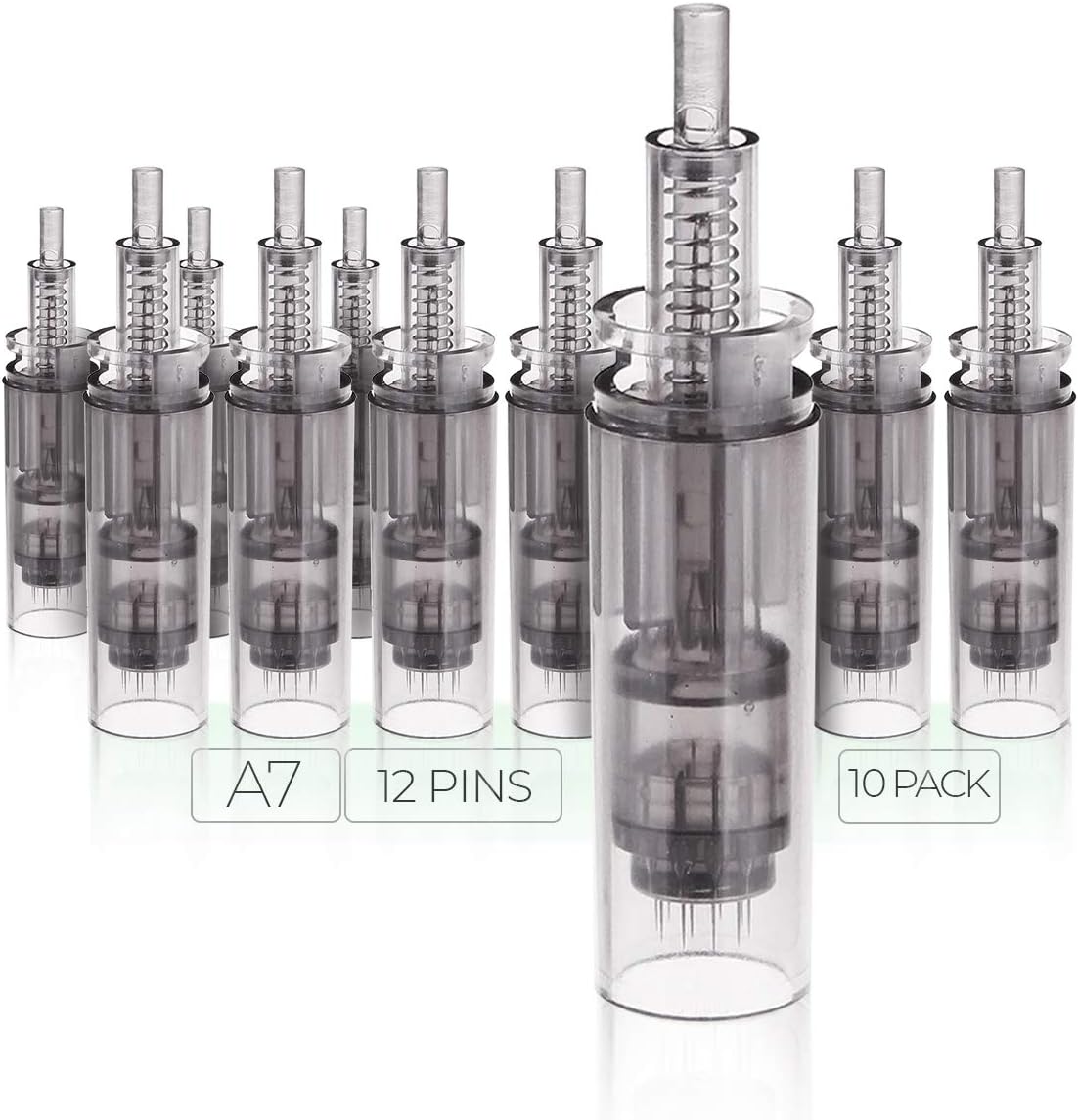 Dr. Pen Ultima A7 Replacement Cartridges - (10 PACK) - 12 Pins Bayonet Slot - Disposable Replacement Parts