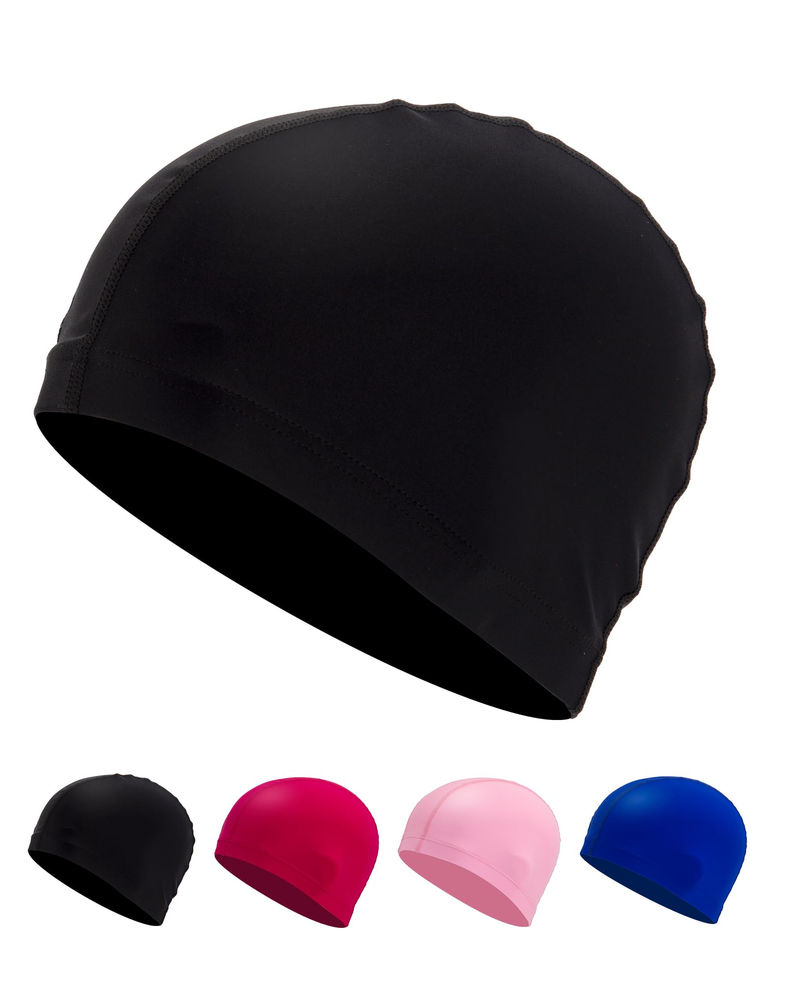 Fabric Swimming Cap – Comfortable, Durable & High Elastic (Black)