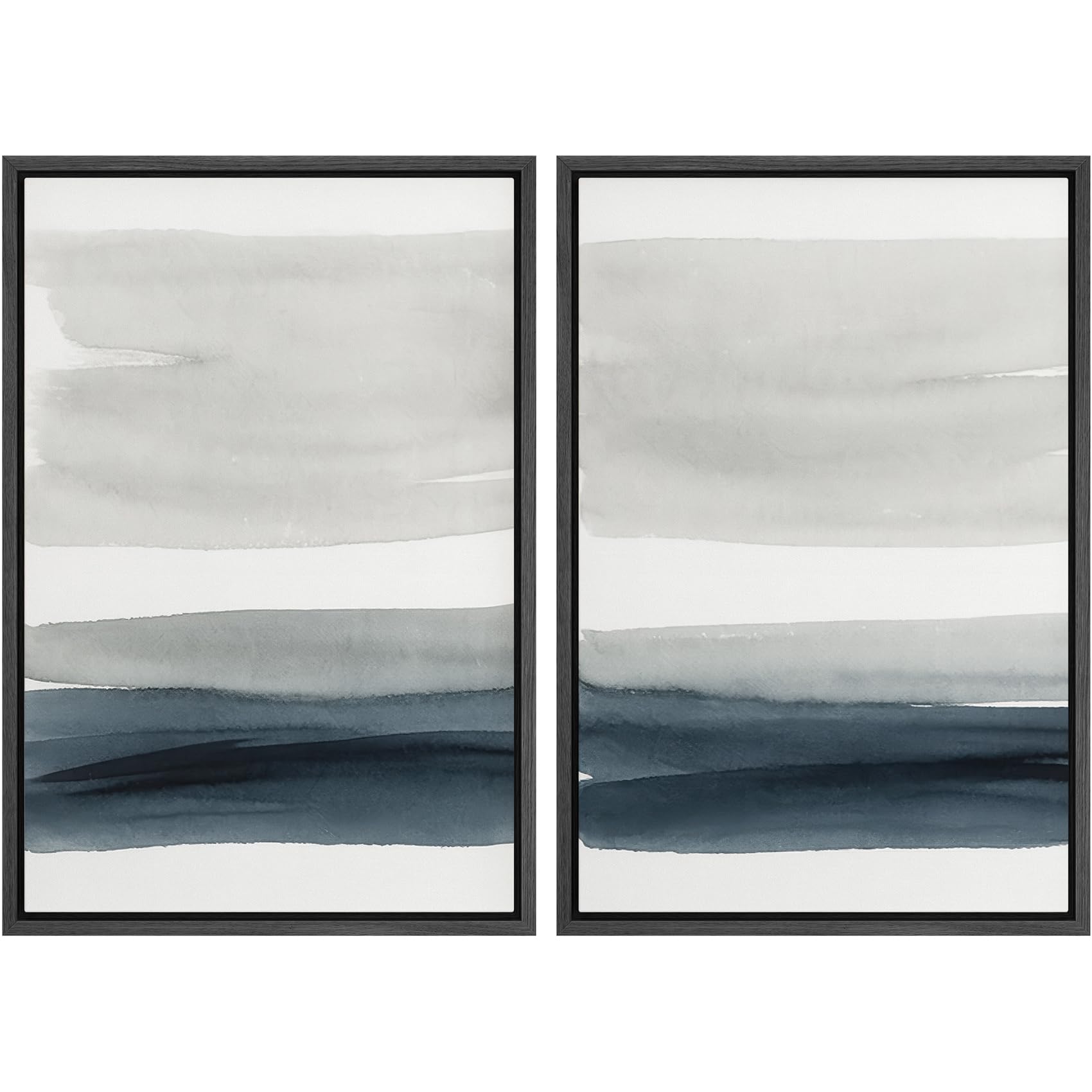 MUDECOR Framed Canvas Print Wall Art Set Watercolor Pastel Green Tan Landscape Abstract Shapes Illustrations Modern Art Decorative Contemporary for Living Room, Bedroom, Office - 16"x24"x2 Natural — view 81