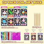 FUNNYB&G Foil Art Party Favors for Kids - 24 Pack Foil Art Crafts Kits Coloring Books, Goodie Bag Stuffers Party Favors for Kids 4-8 8-12, Bulk Birthday Classroom Prizes Girls Boys Gifts (Classic) - Image 2