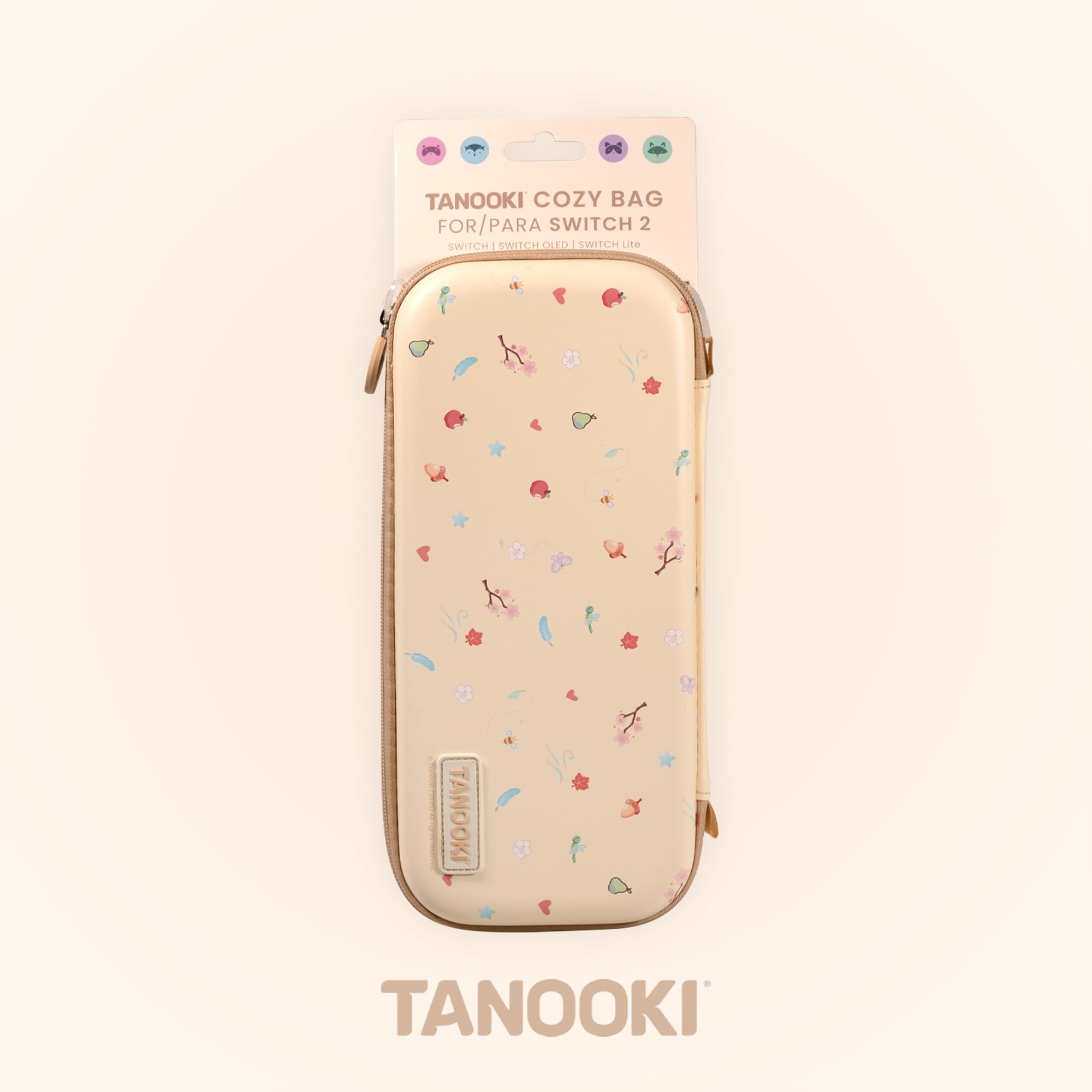 TANOOKI - Tragetasche für Switch 2, süßes Design, schöne Tasche für Switch 2, kompatibel mit Switch/OLED/Lite, Innenraum für Spiele
