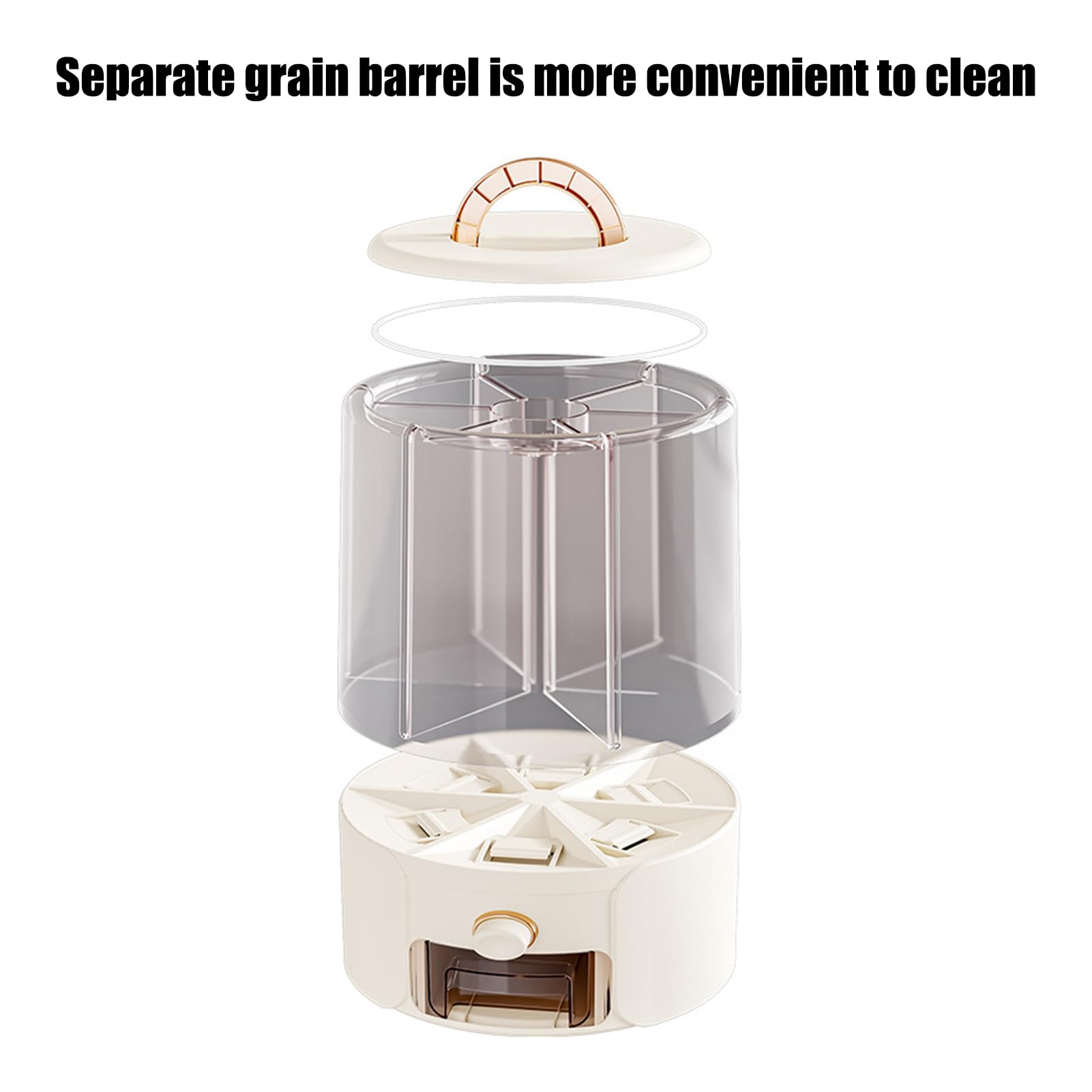 Genérico Recipiente para Arroz - Cubo Giratorio Para Arroz - Barril Sellado Anti Insectos Anti Humedad Alimentario Con Divisores Para Granos Legumbres Cereales Snacks Mascotas Uso En Cocina