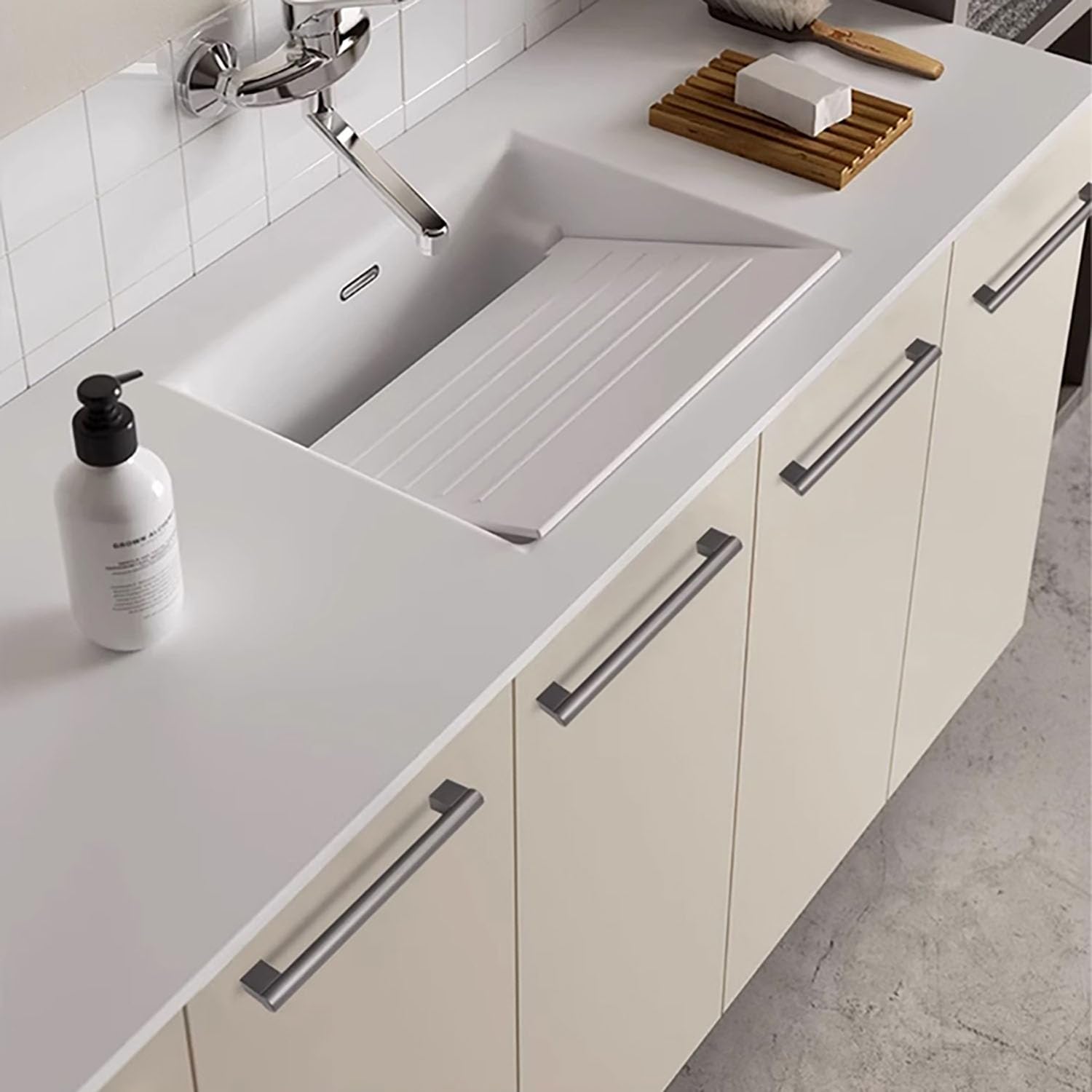 5 Pezzi Mobili Guardaroba Maniglie Armadio Grigio Lunghe Maniglie In Lega di Alluminio Maniglie Porta Armadio Tiri Cassetto Solido Tirare Pomelli con Viti per Cucina Bagno Camera da Letto ( 160mm)