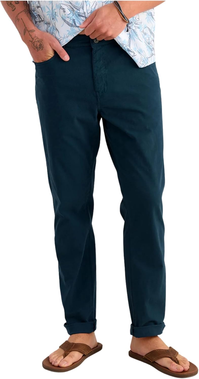HUK Mens Lightweight Rivercamp Pant, Stretch Cotton Canvas Pant with Knife Pocket Reinforcement and Garment Dyed Finish