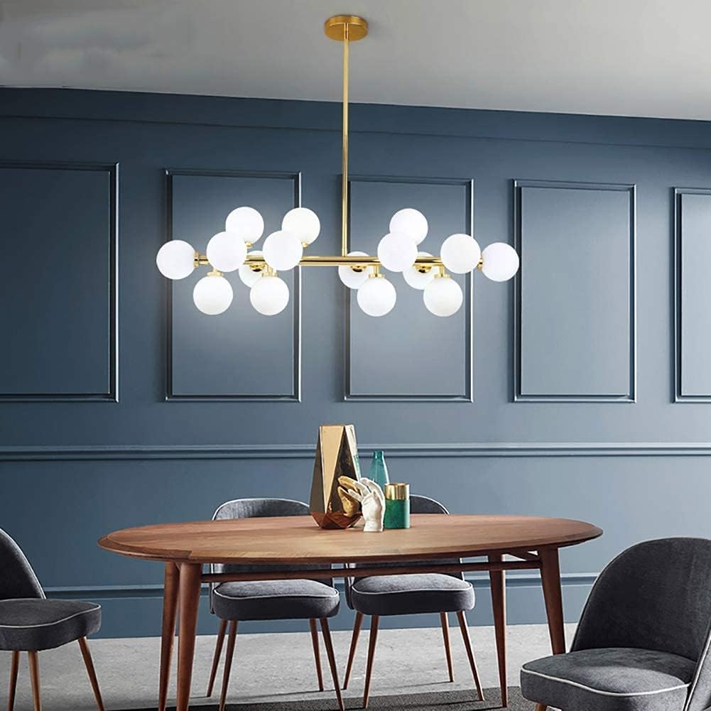 Light Fixtures,with Frosted Glass Spherical Lighting,Linear Hanging Light Kitchen Island Ceiling Lights Fixtures/Golden