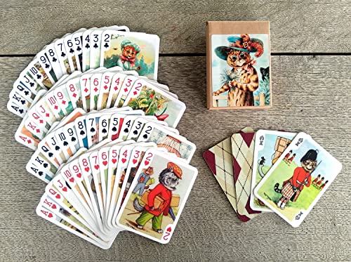 Secret Life of Cats Playing Cards (Poker Deck 54 Cards All Different) Vintage Cats Postcards by Louis Wain - Image 3