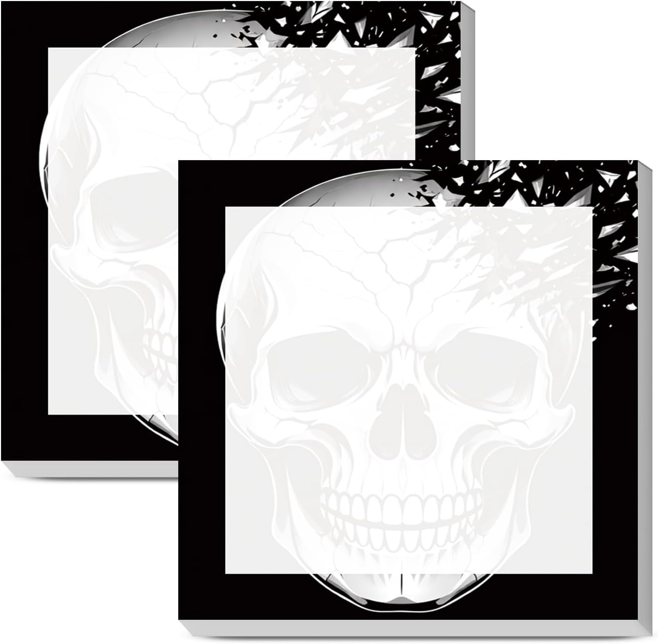 Sticky Notes 3x3 Inches, Cute Self-Stick Note Pads, Funny Memo Pads, Easy to Post Sticky Notes for Office, Home & Notebook Cool Skull