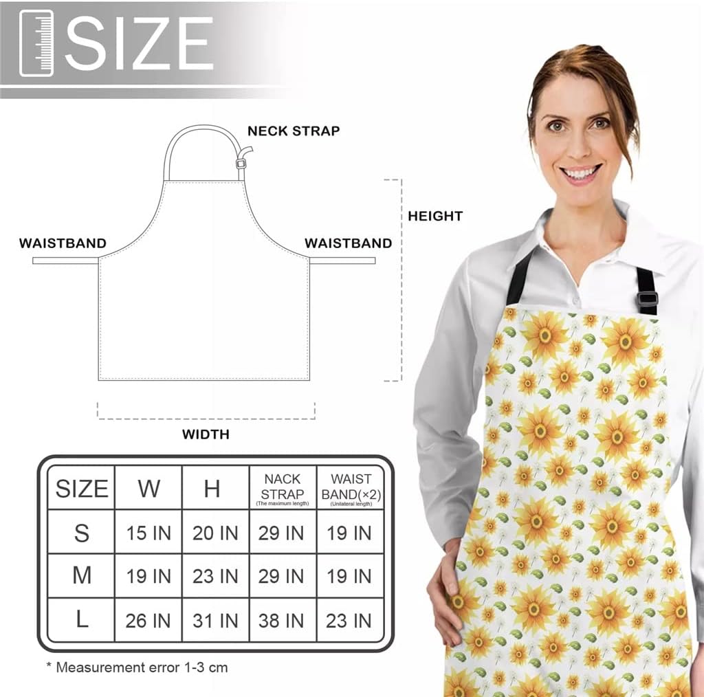 Kitchen Apron Sunflower Nordic Sleeveless Aprons for Woman Adults Children Canvas Home Bib Cooking Cleaning Tools