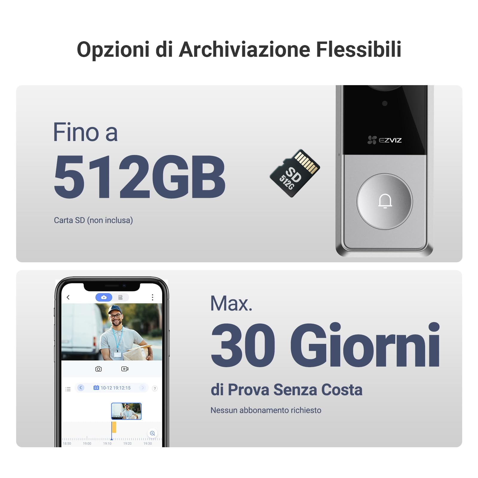 EZVIZ CP8 Kit Video Campanello Wi-Fi con Telecamera 3K a Batteria 9600 mAh, 100% Senza Fili, Rilevamento Persone IA, Audio Bidirezionale, Visione Notturna, Wi-Fi 6, Chime Incluso