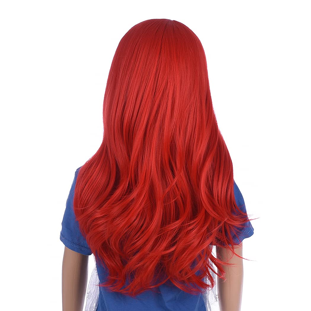 Red Wig Long Wavy Red Synthetic Size Wig Halloween Costume Cosplay