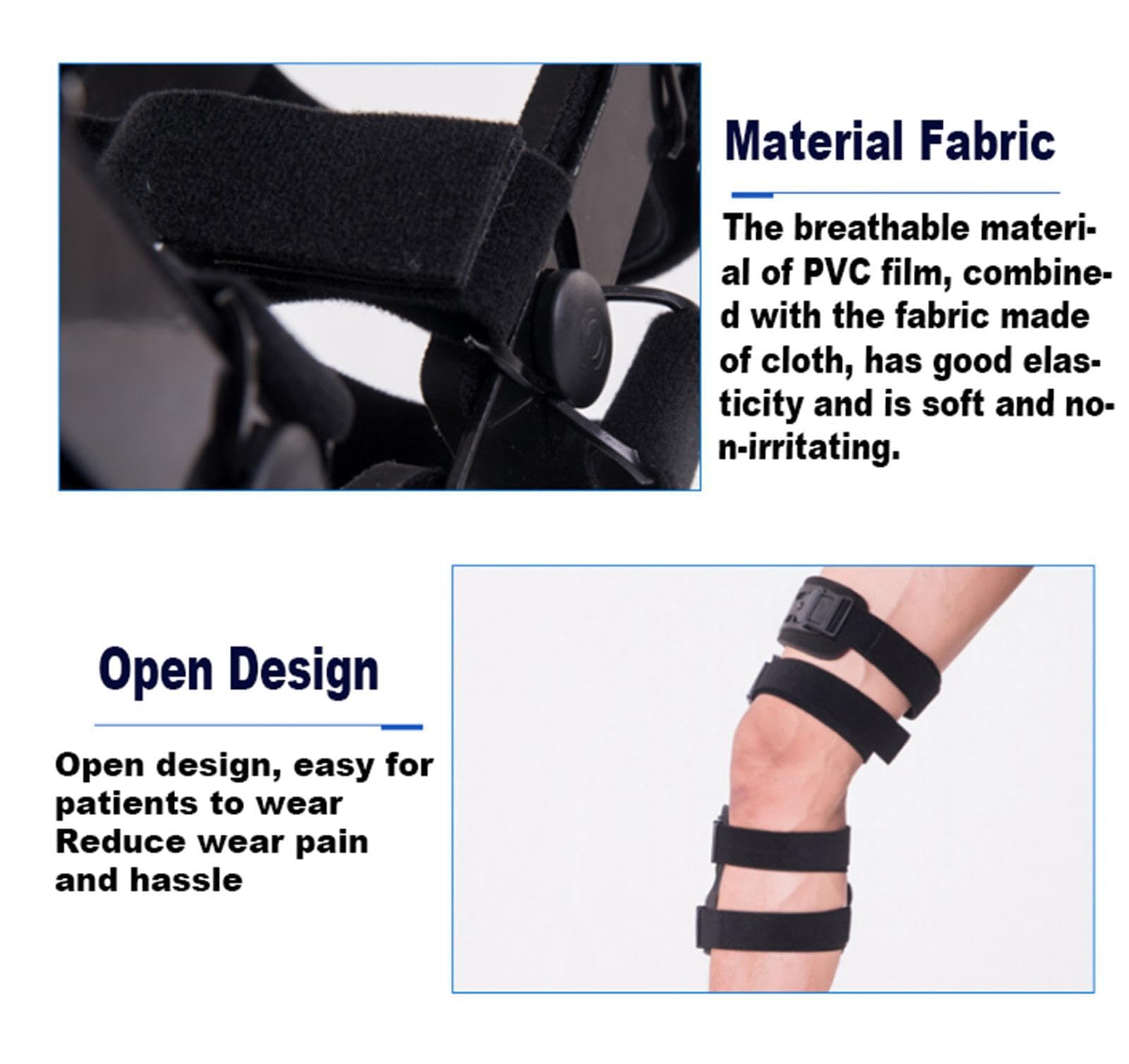 Rodillera Articulada Ajustable, Estabilizador Inmovilizador Rodilla Universal, Forro Esponja Ajustable, Rehabilitación Posope, Lesiones Menisco Lesiones Ligamentos