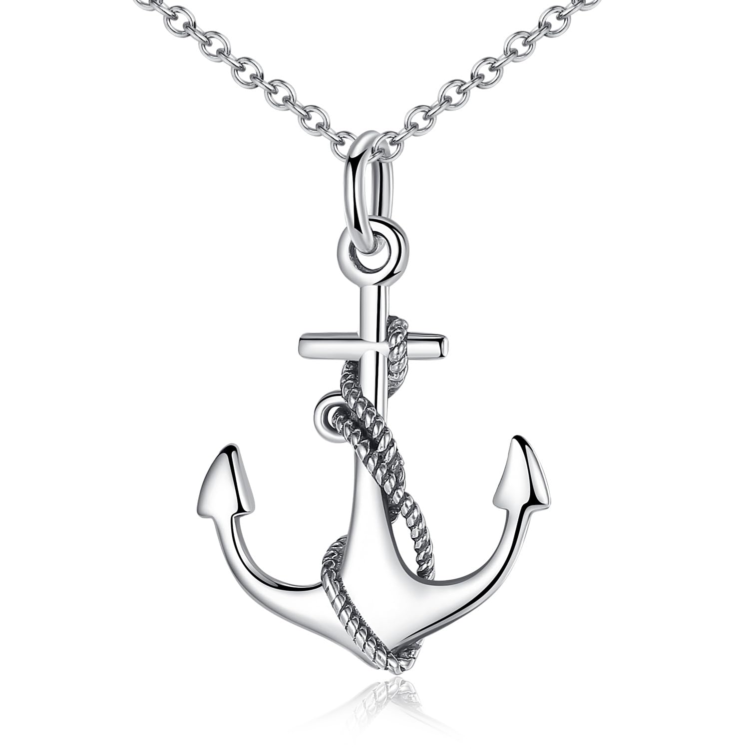 YAFEINI Anker Damen Kette 925 Sterling Silber Damen Halskette Schmuck Kette für Mädchen Herren Damen