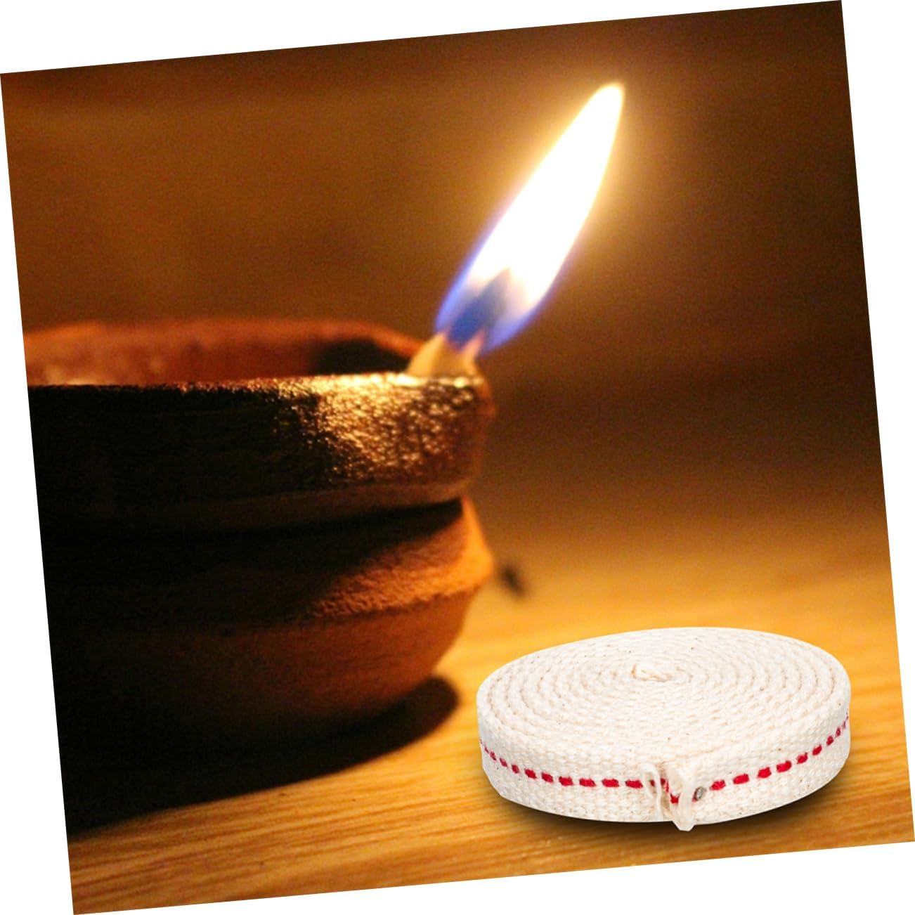 Unomor Cotton Oil Lamp Wick 1 Roll Adjustable Length for Kerosene Lamps