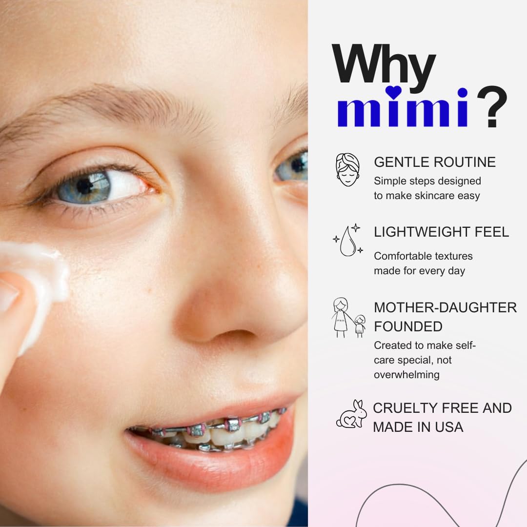 Mimi Starter Skincare Set with Hairpins - Facial Cleanser, Moisturizer & Self Care Gift Set