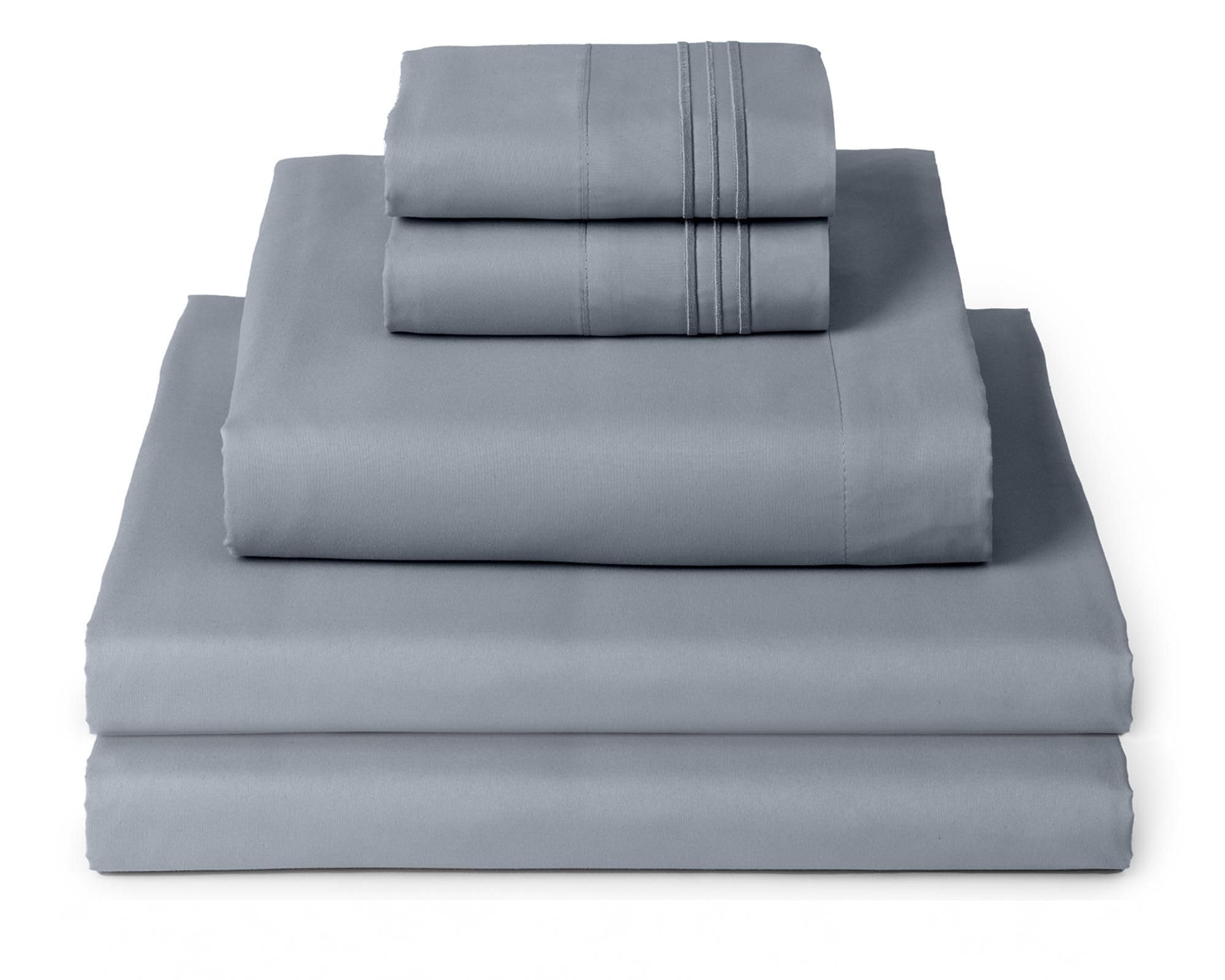 Mellanni Iconic 5-Piece, Ultra Soft Sheet Set (Split King, Mineral Gray)