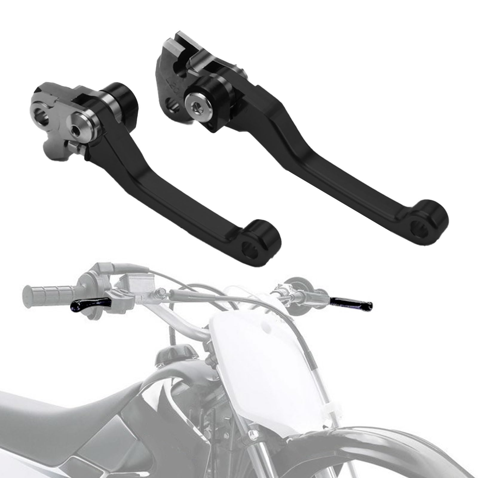 CNC Aluminum Brake & Clutch Levers For Kawasaki KX Dirt Bikes - Green Anodized