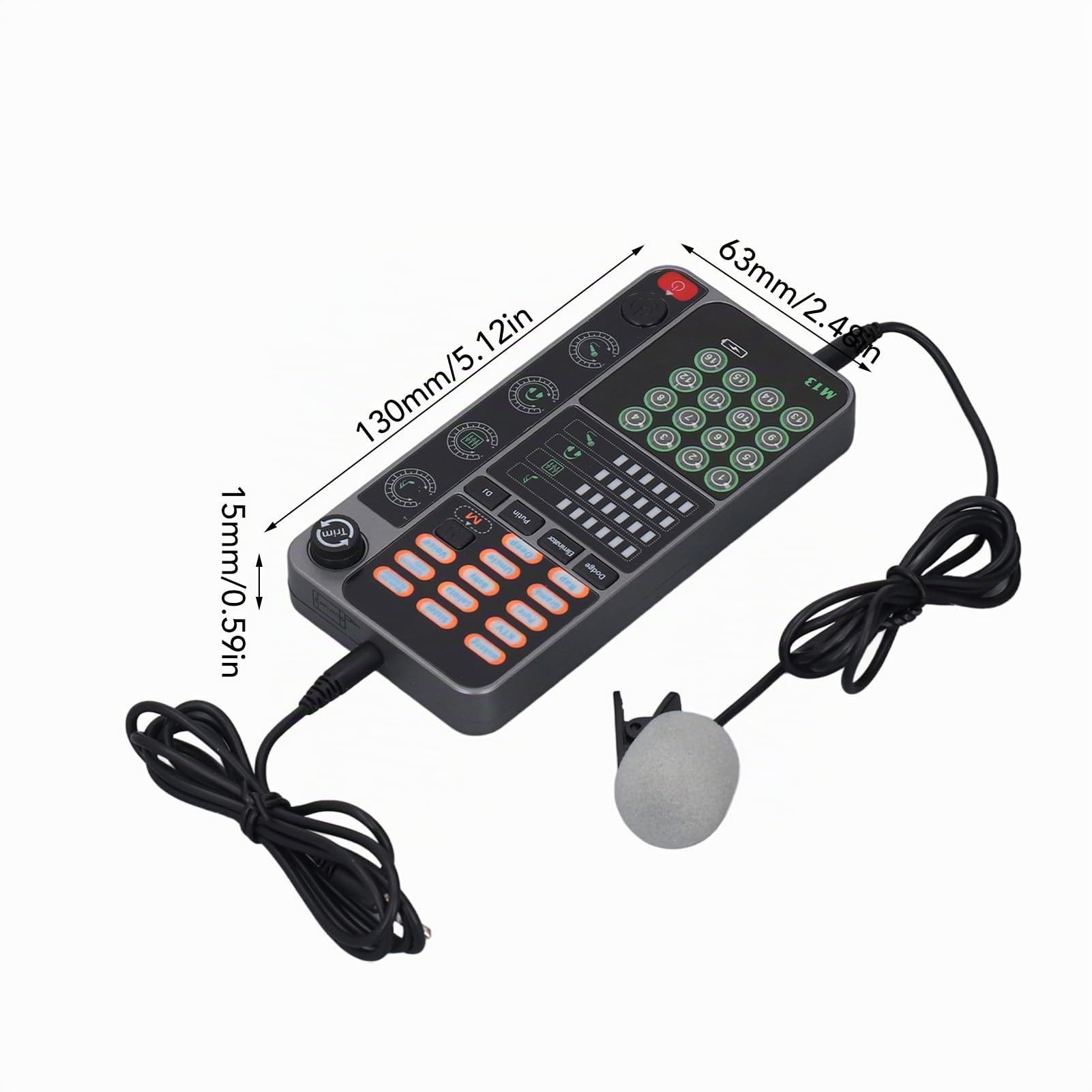 Sprachverzerrer, Tragbarer Bluetooth-Sprachverzerrer mit 16 Soundeffekten, Tragbare Soundkarte, Sprachverzerrer für Live-Streaming