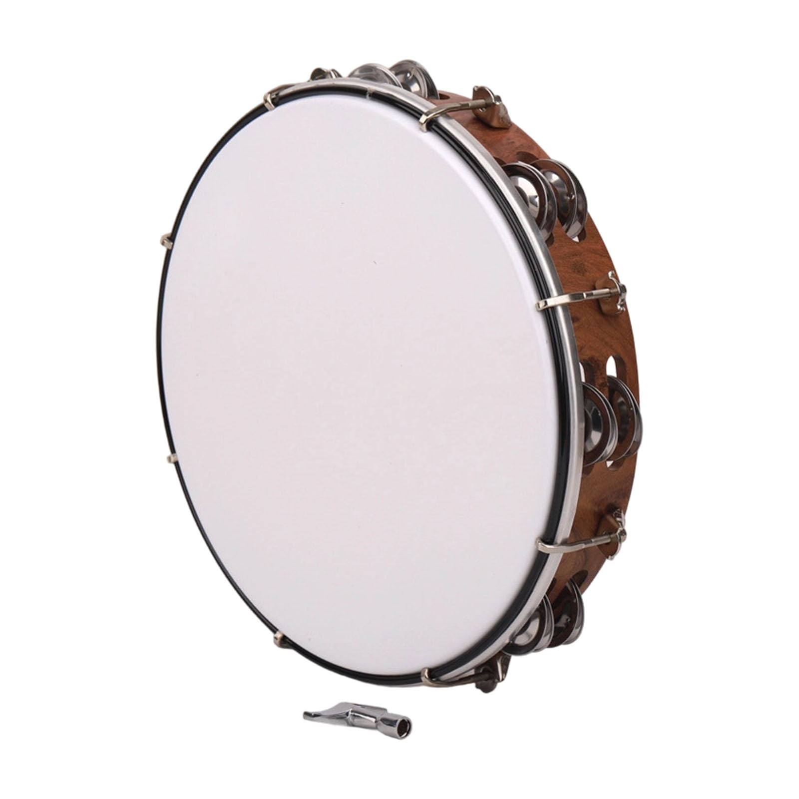 Tambourin portatif instrument percussion musical famille petit tambour main 25cm - 8