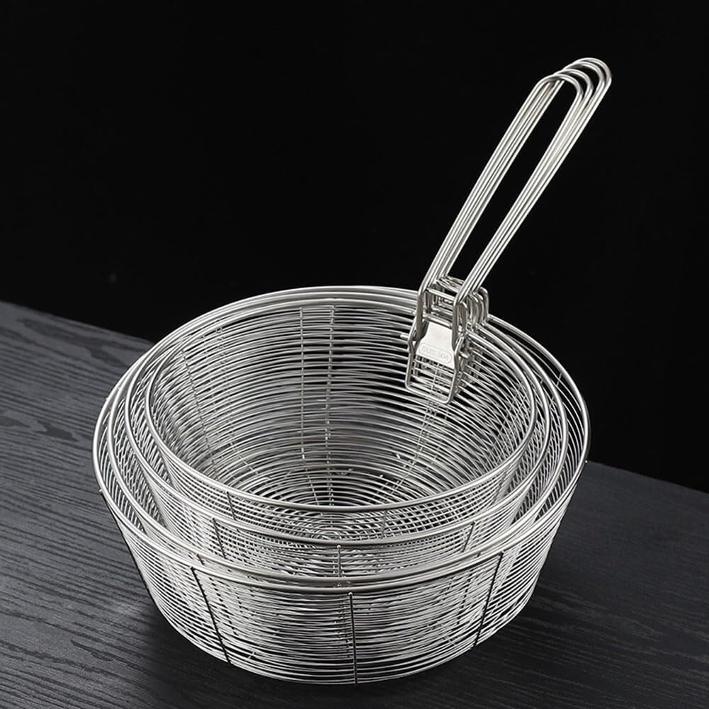 Cestini per Alimenti Famiglia Cestello for friggitrice in Acciaio Inossidabile for friggere e servire Alimenti VFry Cestello Friggitrice(9.84in)