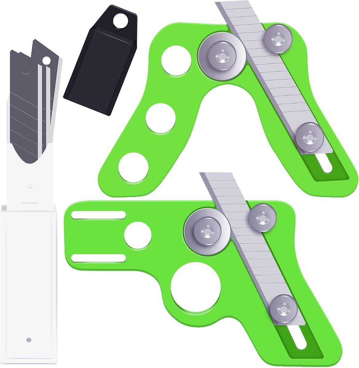 2 Pieces Edge Banding Trimmer Veneer Edge Cutter Tool for Woodworking and 10 Piece Blade for Rounede Curved Straight Furniture Making