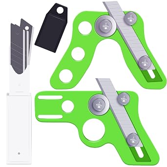 2 Pieces Edge Banding Trimmer Veneer Edge Cutter Tool for Woodworking and 10 Piece Blade for Rounede Curved Straight Furniture Making