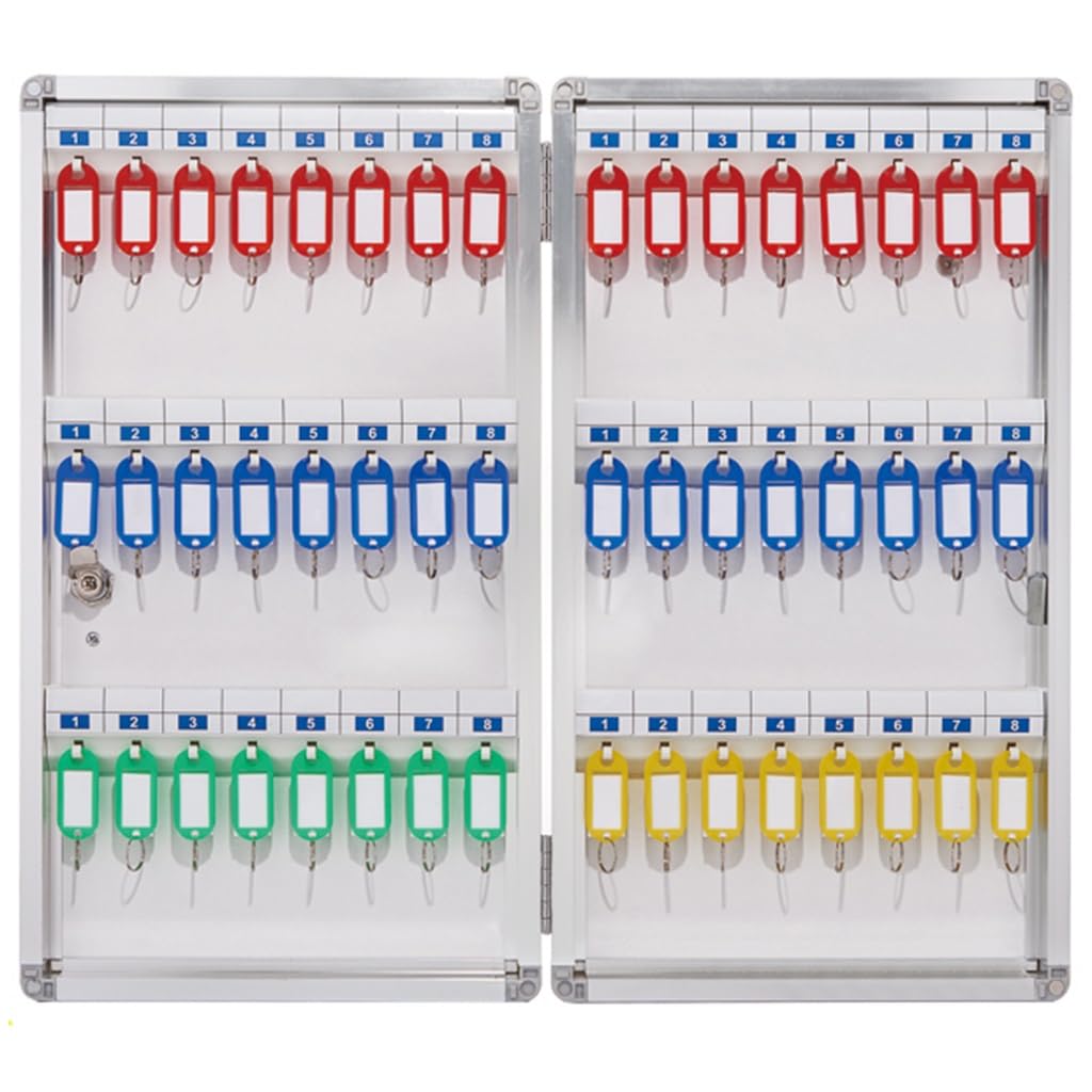 Armoire à clés 350 Bits, Coffre-Fort à clés en métal de Grande capacité, Organisateur de clés sécurisé avec Crochets et étiquettes pour la Maison, Le Bureau, l'hôtel ou l'extérieur(48)