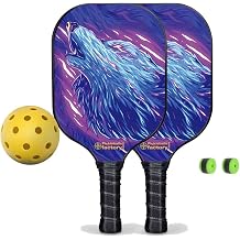 Pickleball Paddle Set, Graphite Pickleball Paddle Set of 2 Beginner Pickleball Racket Edge to Edge Sweet Spot, 1 Pickleball + 2 Pickleball Grip Tape LLY