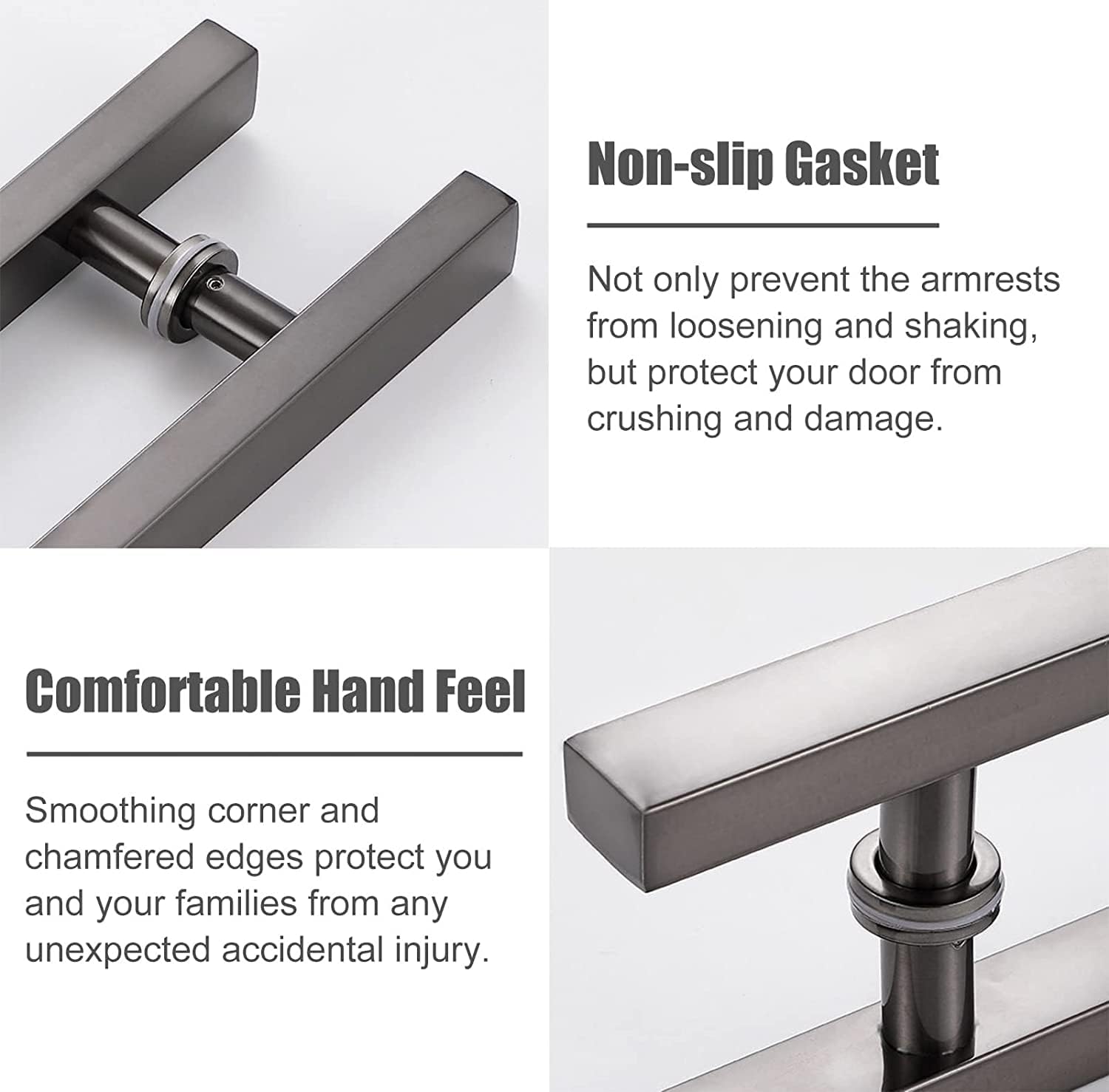 Pull Push Shower Kitchen Door Pulls Modern Push Pull Bar Handle,Double Sided Push Pull Modern Door Handle with Accessories,Sliding Gate Handle for Barn/Office/Glass/Door,Rustproof Handle Set,Length 50