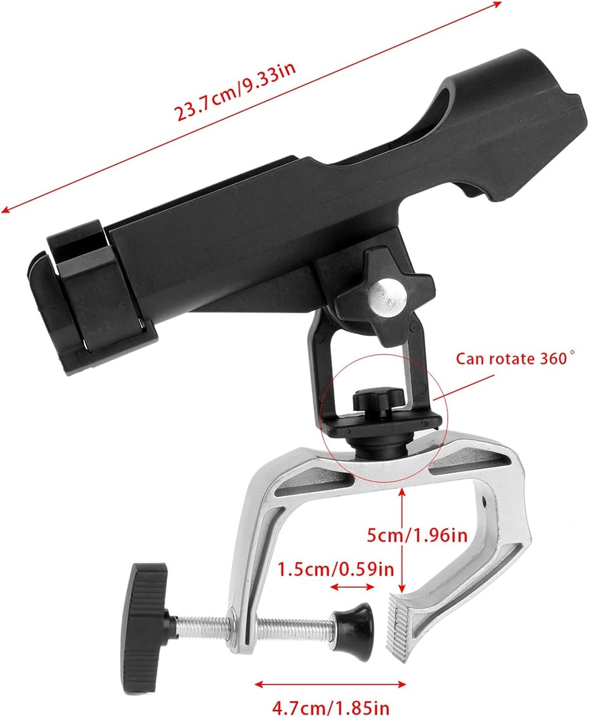 Kayak Kayak Aluminum 360 Degree Rotatable Spinning Fishing Rod Fixed Holder Tackle Rack Mount Boats Accessories