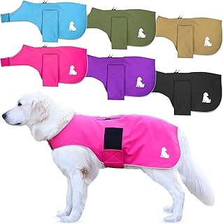 MS-Trachten Hundemantel Softshell Wasserfest Winddicht Hundemantel mit Leinenportal und Klettverschluss (Hellblau, XL) product image