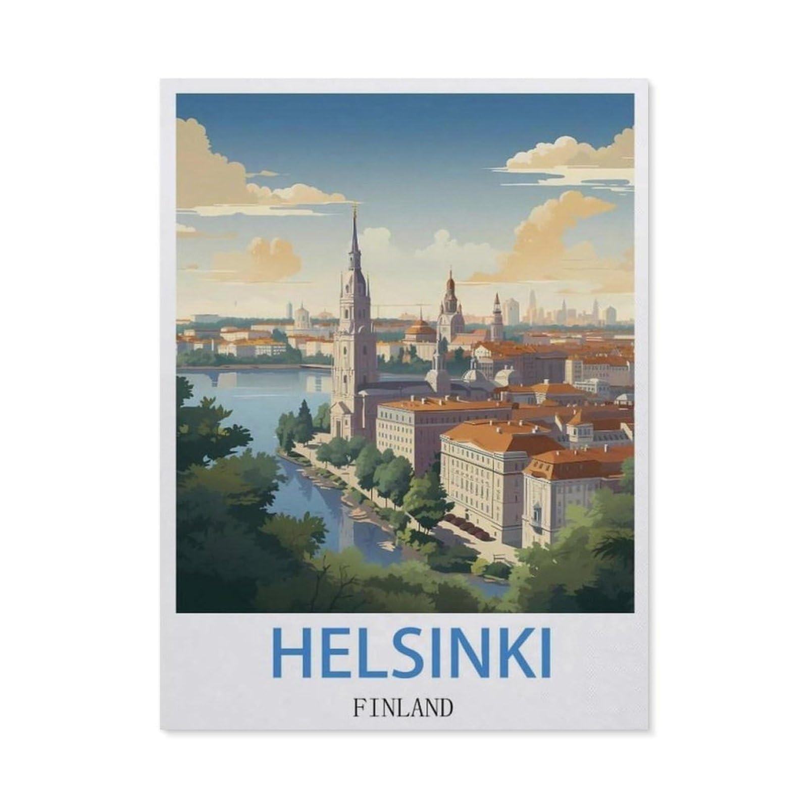 Vintage Art Metal Signs Funny Sign，Helsinki Finland(15x30cm）