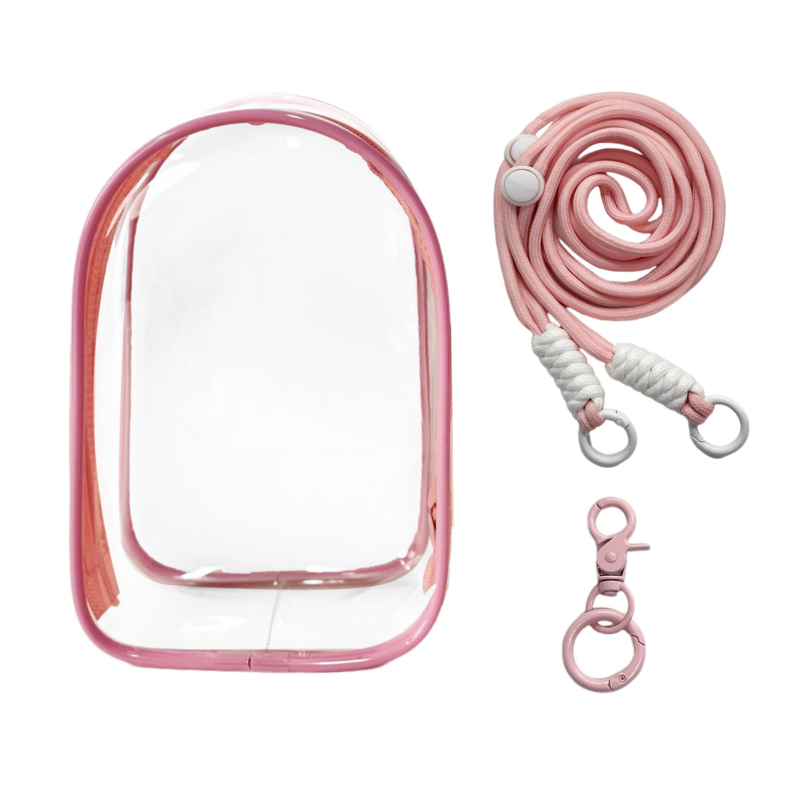 Pink Clear Figure Display Bag, 18.5cm/7.28in Crossbody Clear Display Bag