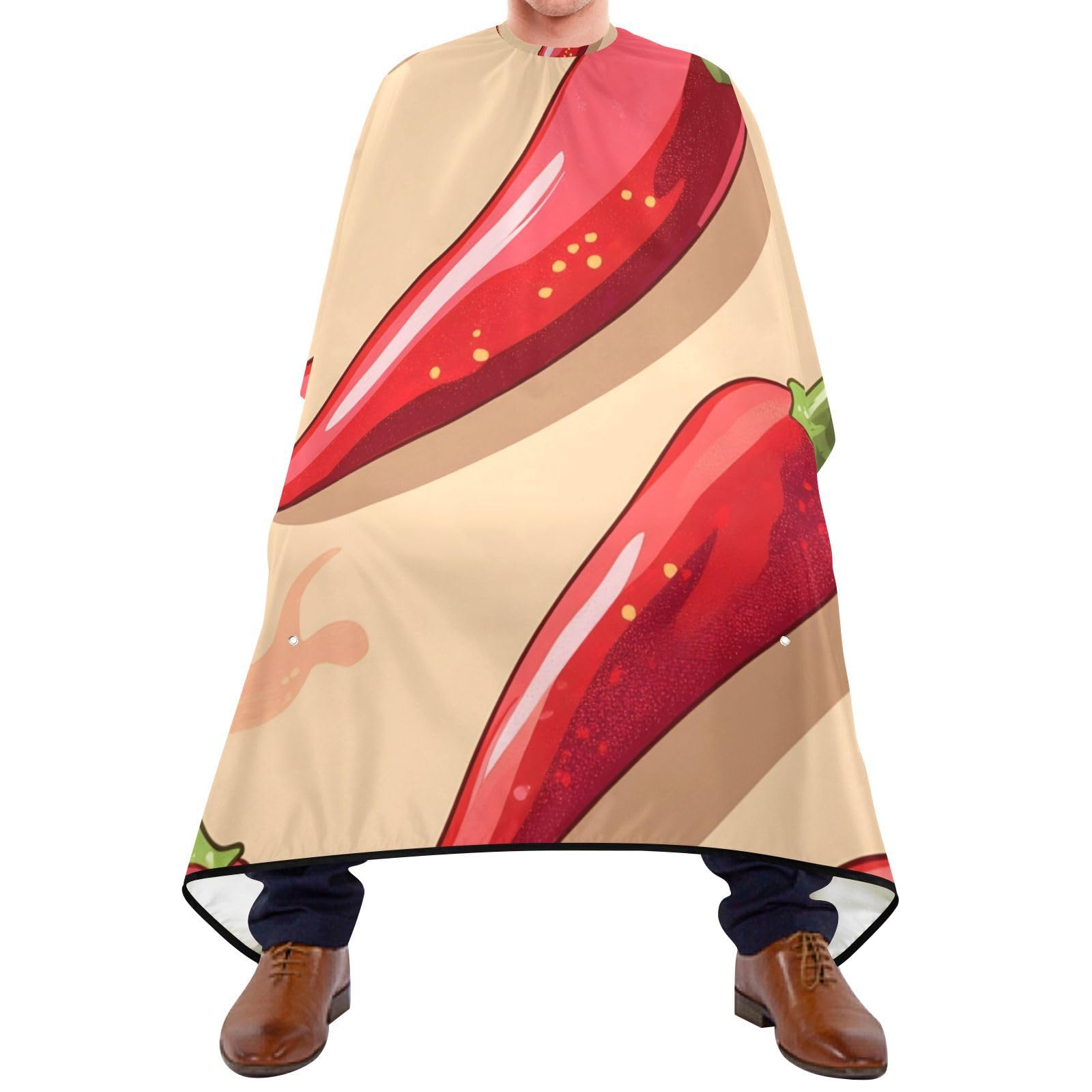 Hezely Red Pepper Hair Dye Cape, Barber Cape for Adults,Waterproof Salon Cape,Waterproof Hairdressing Styling Hair Cutting, 65