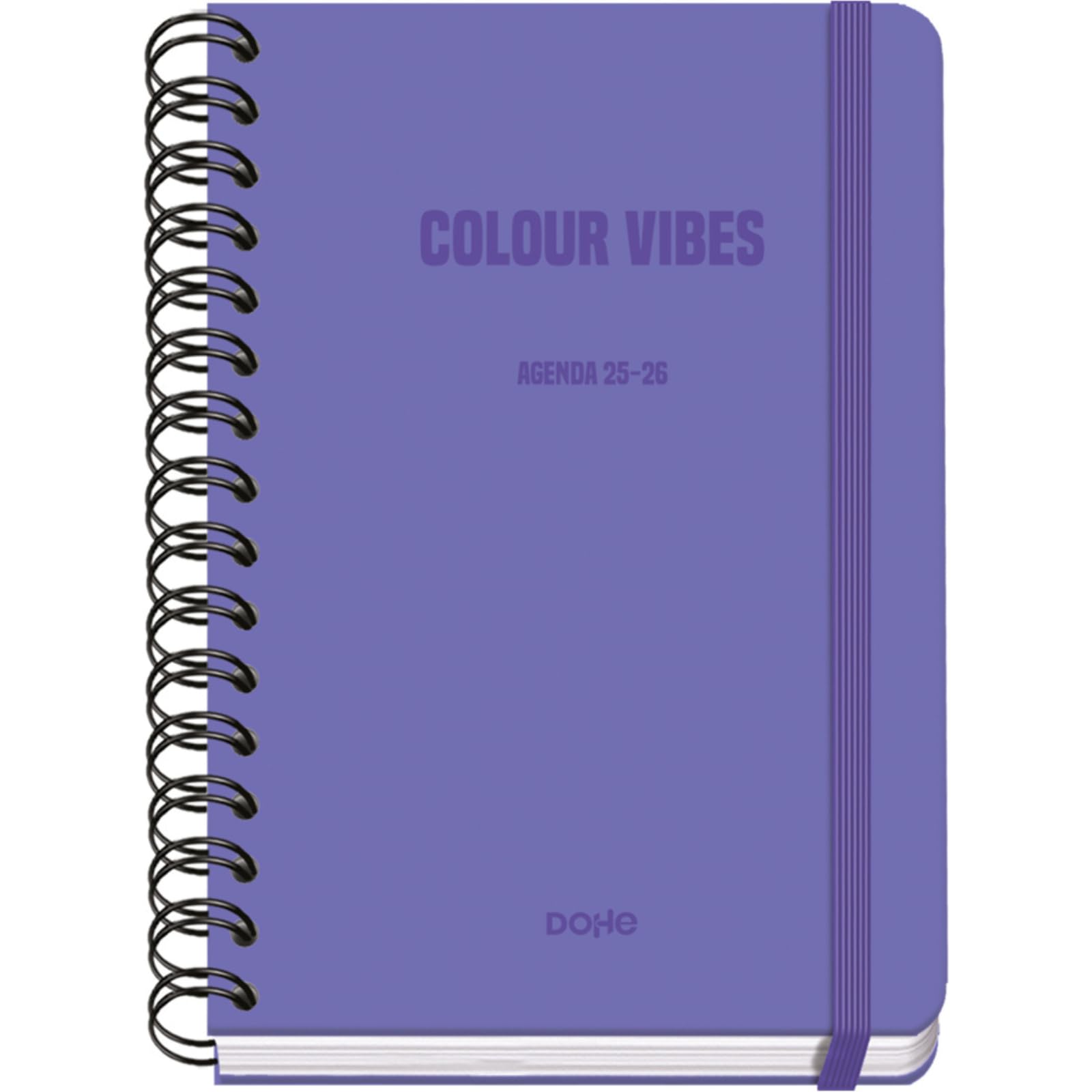 Dohe, School Planner 2025 2026, Week to View, A5 Size (15x21 cm), Spanish and English, Double Spiral Binding and Elastic Band