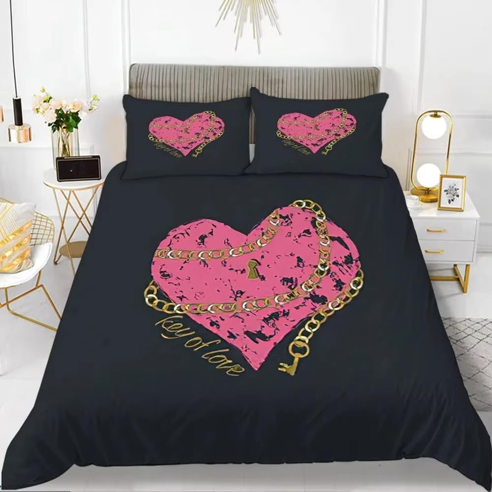 Housse de couette moderne en microfibre douce noire pour chambre design et cocooning