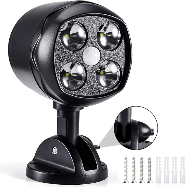 Editbar Motion Sensor Light Outdoor Super Bright Security Light Battery Powered, IP65 Waterproof 600lm Flexible Outdoor Lights for Garden, Driveway, Patio, Entrance