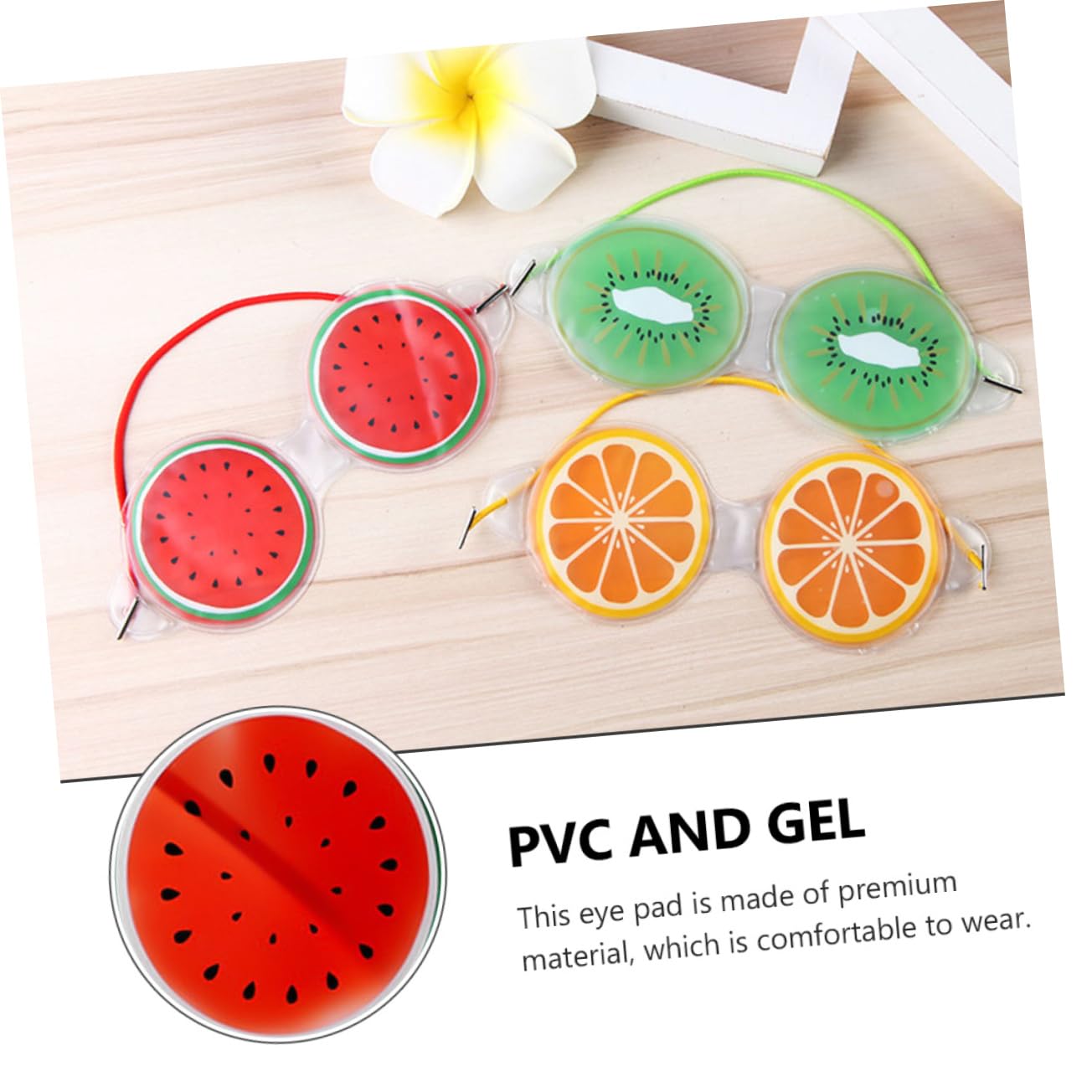 9 Pièces Masque pour les yeux glacé aux fruits nuances de beauté lunettes de soleil pour dormir patch yeux reutilisable sleep mask le fard à paupières ombres à paupières cool l'été