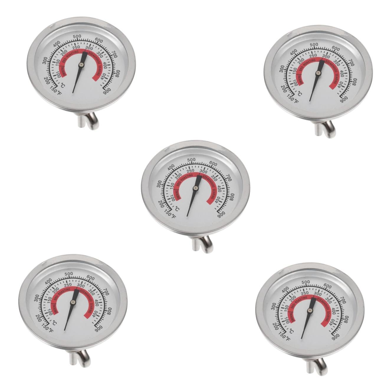 INOOMP 5pezzi Termometro Da Bbq Con Indicatore Di Temperatura Bimetallico Per Grill e Forno Misuratore Per Cottura Precisa Strumento Per Cucina Casalinga e Ristoranti Facile Lettura e