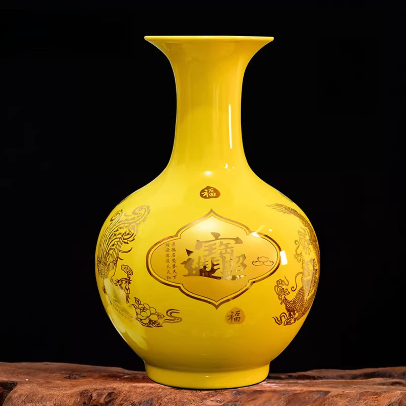 Vase en céramique Jingdezhen 35 cm décoration artisanale salon entrée