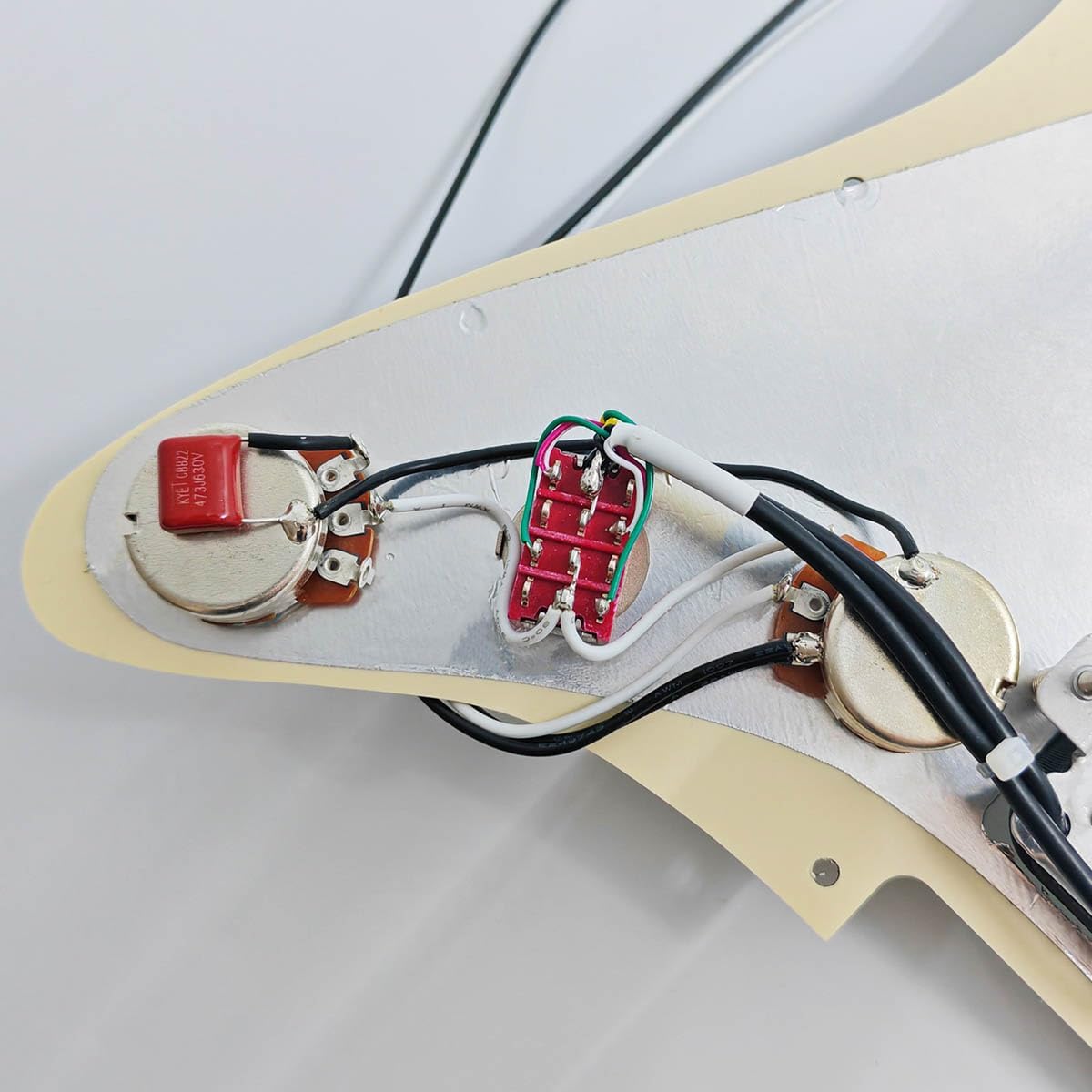 11-Hole Aged White HH Prewired Loaded Pickguard w/Ceramic HH Humbucker Pickups Compatible with USA/Mexican FD Standard Stratocaster Strat image 4