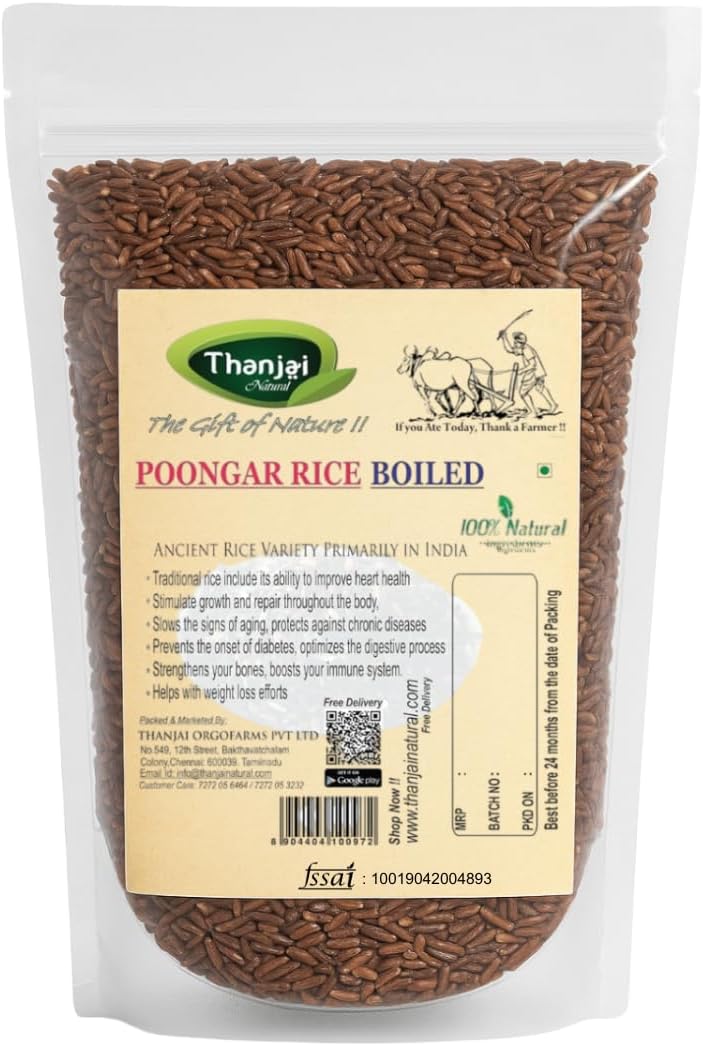 Poongar Rice 1Kg Encient variety in brown rice that has been cultivated | Good For Women