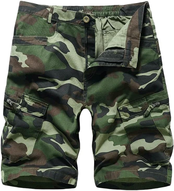 Men's Summer Camo Multi-Pocket Cargo Shorts