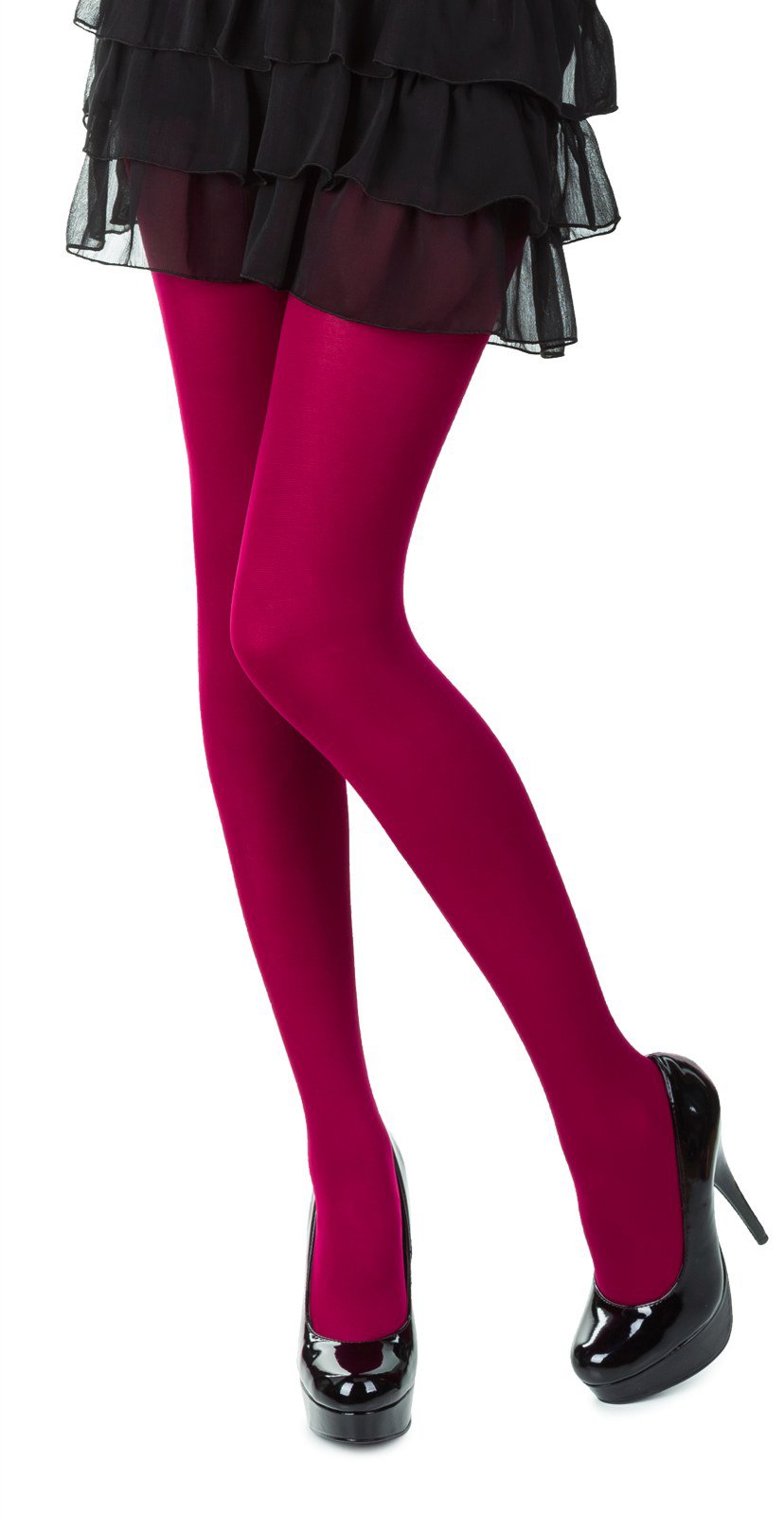 Opaque Tights Choose From 25 Fashionable Colours,40 Denier, Sizes S-XL (XLarge, Fuxia)