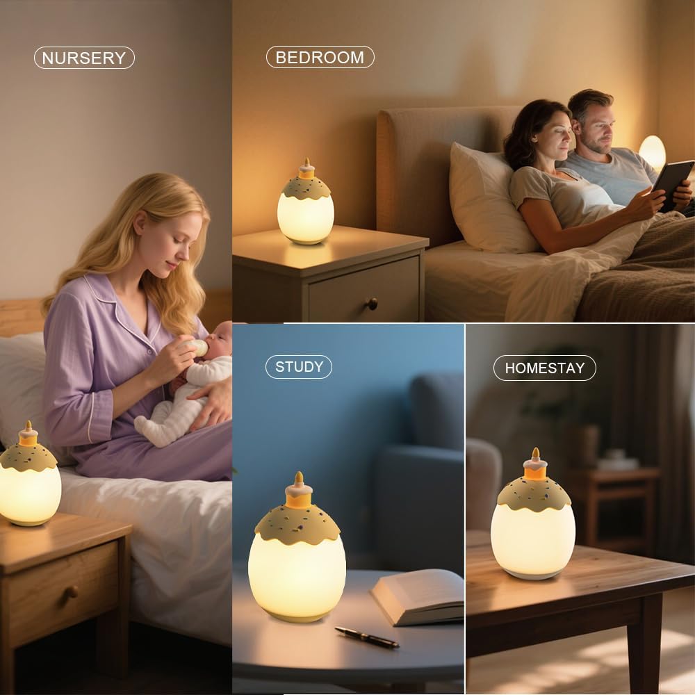 Silikon-Nachtlicht für Babys, Ei-Nachtlicht für Babyzimmer, 3-stufiges Dimmen und 30-Minuten-Timer, tragbare Kinderzimmer-Nachtlampe zum Stillen, Kinderzimmer, Kleinkinder, Mädchen, Jungen