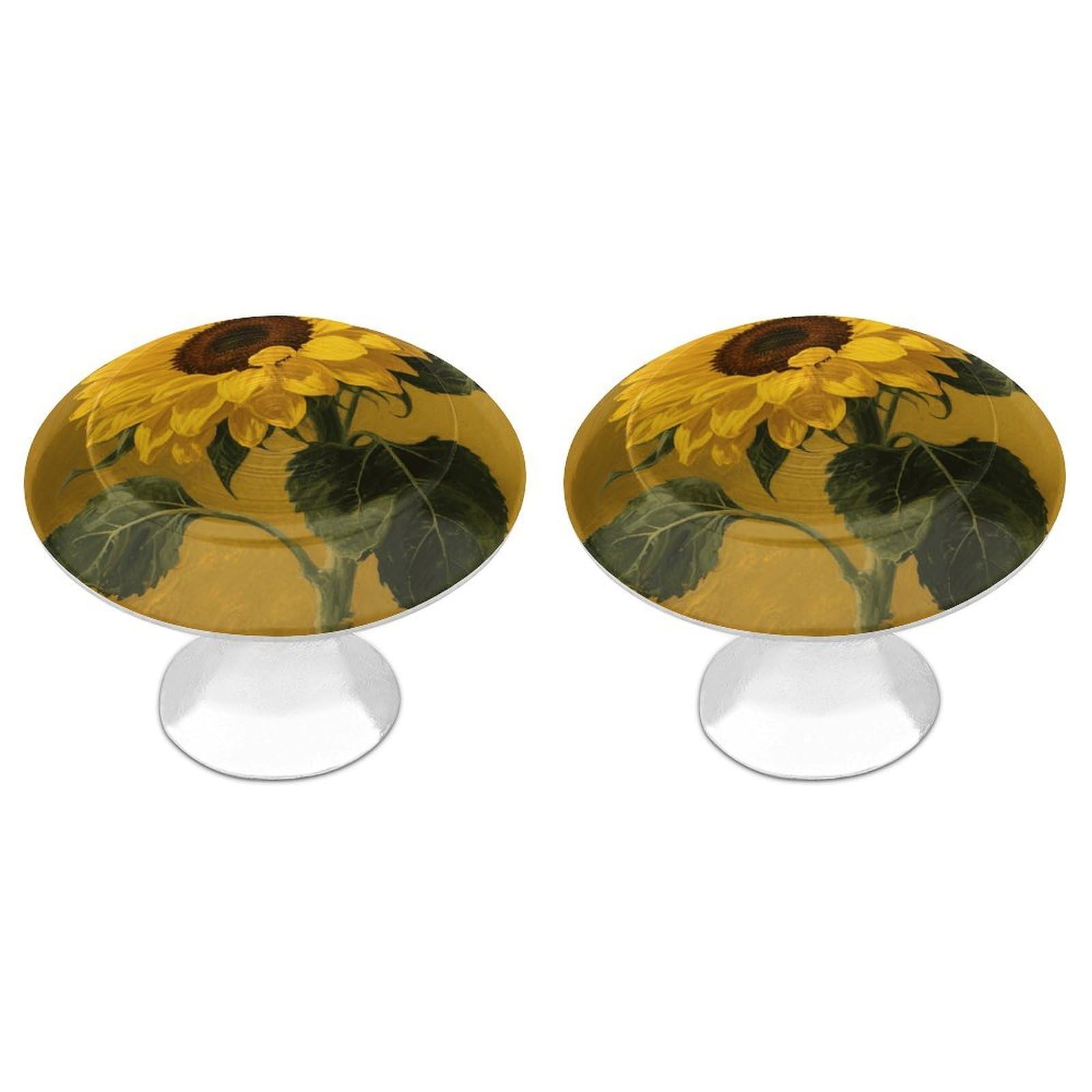 Fodpand White 2 Pack Cabinet Knobs 1.1 Inch Single Hole Drawer Pulls Handles Decorative Floral Furniture Knobs For Dresser Kitchen Bathroom Cupboard Wardrobe Vanity Closet Door Hardware