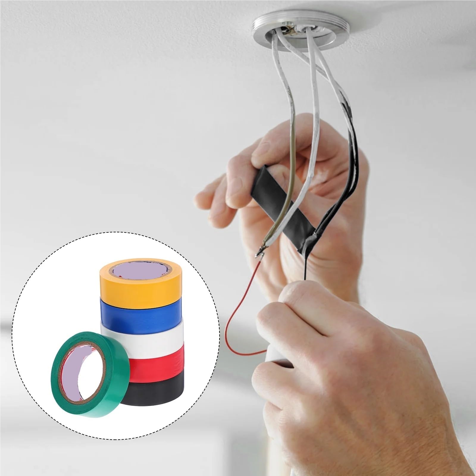 Isolierband 6 Rollen Elektro-Isolierband Outdoor Tapenade Farbiges Sortiment Schutz Breite Bänder